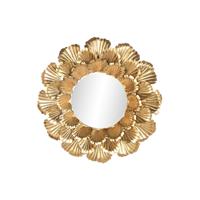 Wandspiegel Home ESPRIT Gouden Blad van een plant 76,5 x 8 x 76,5 cm