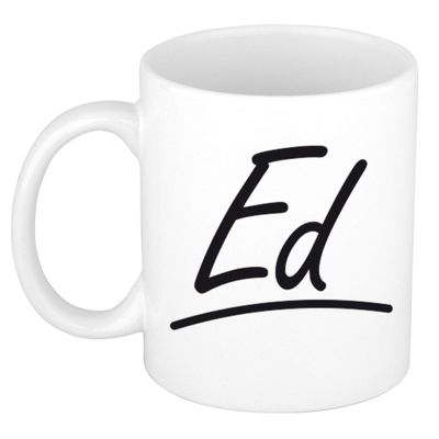 Naam cadeau mok / beker Ed met sierlijke letters 300 ml