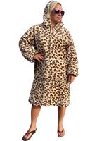 Plaid met mouwen - fleece - panter hartjes - Badrock