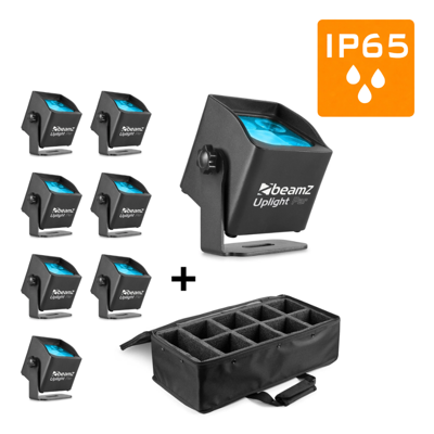 BeamZ 8x BBP44 verticale LED par + AC420 flightbag