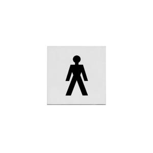 Intersteel Pictogram herentoilet zelfklevend vierkant rvs geborsteld