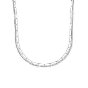Ketting Koord-Paperclip zilver 4,5 mm 41-44 cm