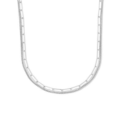 Ketting Koord-Paperclip zilver 4,5 mm 41-44 cm