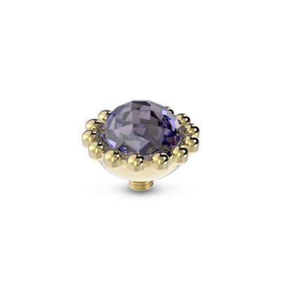 Melano Twisted Bali Facet Steentje Lavender Goud