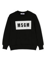 MSGM Kids sweat en coton à logo imprimé - Noir - thumbnail