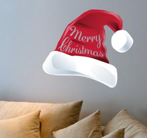 Sticker kerstmuts Merry Christmas