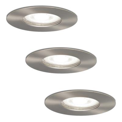 Set van 3 Bari LED inbouwspots - 5 Watt 400 lumen - 6000K daglicht wit - GU10 - Dimbaar - Rond - IP65 waterdicht - RVS - Voor binnen, buiten en badkamer