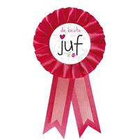 Roze rozet de beste juf - juffendag - einde schooljaar