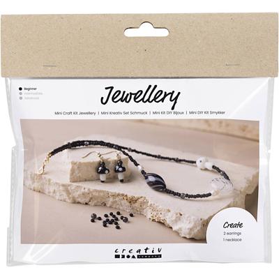 Creativ Company Mini hobbyset sieraden, stoere halsketting, zwarte harmonie, 1 doos