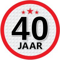 40 jaar leeftijd sticker - rond - Dia 15 cm - 40 jaar verjaardag/jubileum/leeftijd versiering 40 jaar leeftijd sticker - rond - Dia 15 cm - 40 jaar verjaardag/jubileum/leeftijd versiering