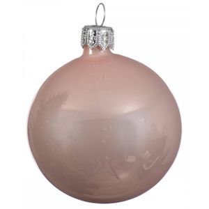 Decoris Kerstbal - groot - roze - 15 cm - glas - Kerstbal