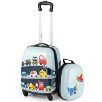 Harde Koffer 2-Delige Handbagageset met Spinnerwielen Rollend Blauw