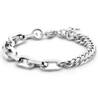 Armband Gourmet-Paperclip staal zilverkleurig 8 mm 16-19 cm