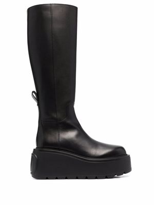 Valentino Garavani bottes VLOGO en cuir à plateforme - Noir