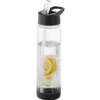 Zwarte drinkfles/waterfles met fruit infuser 740 ml - thumbnail