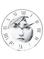 Fornasetti horloge murale à imprimé visage - Blanc - thumbnail