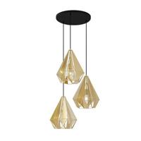 QAZQA Industriële hanglamp goud met mesh 3-lichts - Carcass - thumbnail