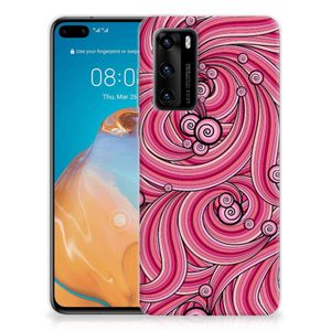 Huawei P40 Hoesje maken Swirl Pink