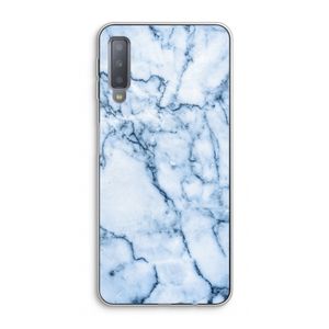 Blauw marmer: Samsung Galaxy A7 (2018) Transparant Hoesje