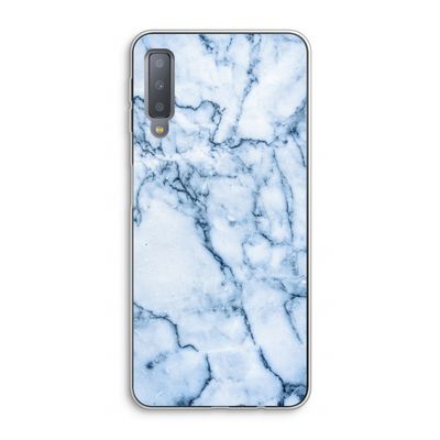 Blauw marmer: Samsung Galaxy A7 (2018) Transparant Hoesje