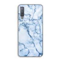 Blauw marmer: Samsung Galaxy A7 (2018) Transparant Hoesje