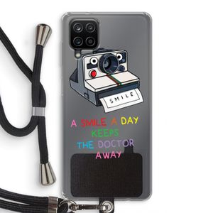 Smile: Samsung Galaxy A12 Transparant Hoesje met koord