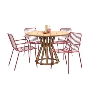 Le Sud tuinset Vence Vendee - naturel/rood - 5-delig - Leen Bakker