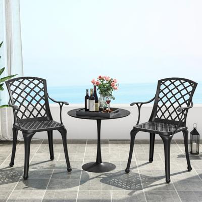 Set van 2 Multifunctionele Terrasstoelen Metalen Buiten Eetkamerstoelen Stevige Buitenfauteuil 66 x 57 x 94 cm