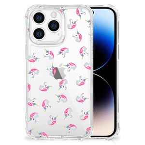 Doorzichtige Silicone Hoesje voor iPhone 14 Pro Unicorns