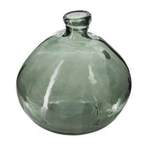 Atmosphera bol fles vaas - groen transparant - glas - H22 x D21 cm