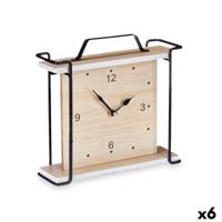 Tafelklok Gift Decor 22STC328-1 22STC328-1 Zwart Hout (6 Stuks)
