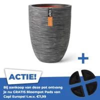 Vaas elegant laag Rib NL Ø46 H58 antraciet