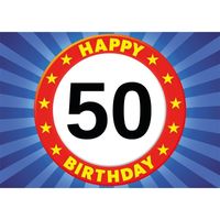 5x 50 jaar verjaardag kaart/ wenskaart Happy Birthday - thumbnail