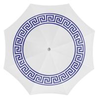 Strand parasol Athene - D180 cm - wit/blauw - motief - inklapbaar - zomer