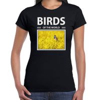 Blauwborst vogels t-shirt met dieren foto birds of the world zwart voor dames