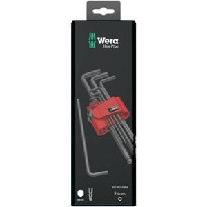 Wera 950 PKL/9 BM SB SiS Inbus Haakse schroevendraaierset 1.5 mm, 2 mm, 2.5 mm, 3 mm, 4 mm, 5 mm, 6 mm, 8 mm, 10 mm 9-delig