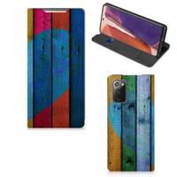 Samsung Galaxy Note20 Book | Wallet Case | Wood Heart - Cadeau voor je Vriend