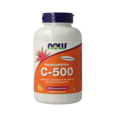 NOW C-500 kauwtabletten sinaasappelsmaak 100 Kauwtabletten NOW C-500 kauwtabletten sinaasappelsmaak 100 Kauwtabletten