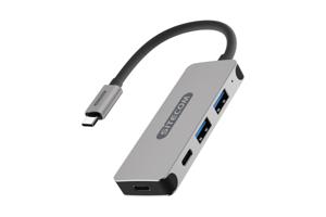 Sitecom CN-384 interface hub USB 3.2 Gen 1 (3.1 Gen 1) Type-C 5000 Mbit/s Aluminium, Zwart