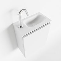 Toiletmeubel Mondiaz Ture | 40 cm | Meubelkleur Talc | Eden wastafel Talc Rechts | 1 kraangat