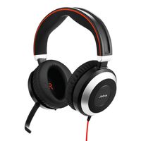 Jabra Evolve 80 UC Stereo Headset Bedraad Hoofdband Kantoor/callcenter Zwart - thumbnail