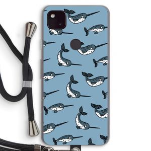 Narwhal: Pixel 4a 5G Transparant Hoesje met koord