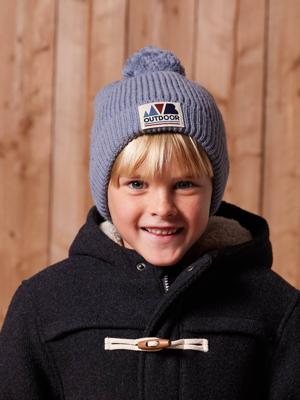 Babyset jongen muts + snood + wanten/handschoenen > grijsblauw