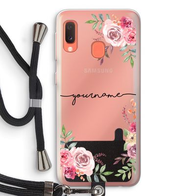 Rozen: Samsung Galaxy A20e Transparant Hoesje met koord