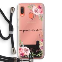 Rozen: Samsung Galaxy A20e Transparant Hoesje met koord