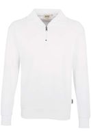 HAKRO 451 Comfort Fit Half-Zip Sweater wit, Effen