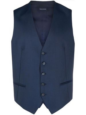Tagliatore veston en laine vierge à boutonnière - Bleu