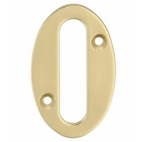 AMIG Huisnummer 0 - massief messing - 10cm - incl. bijpassende schroeven - gepolijst - goudkleur