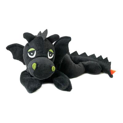 Habibi Warmte/magnetron opwarm knuffel - Draak - zwart - 33 cm