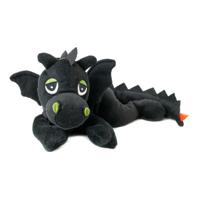 Habibi Warmte/magnetron opwarm knuffel - Draak - zwart - 33 cm